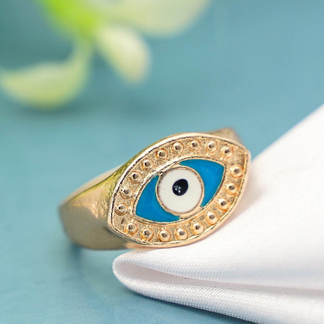 Golden Evil Eye Ring