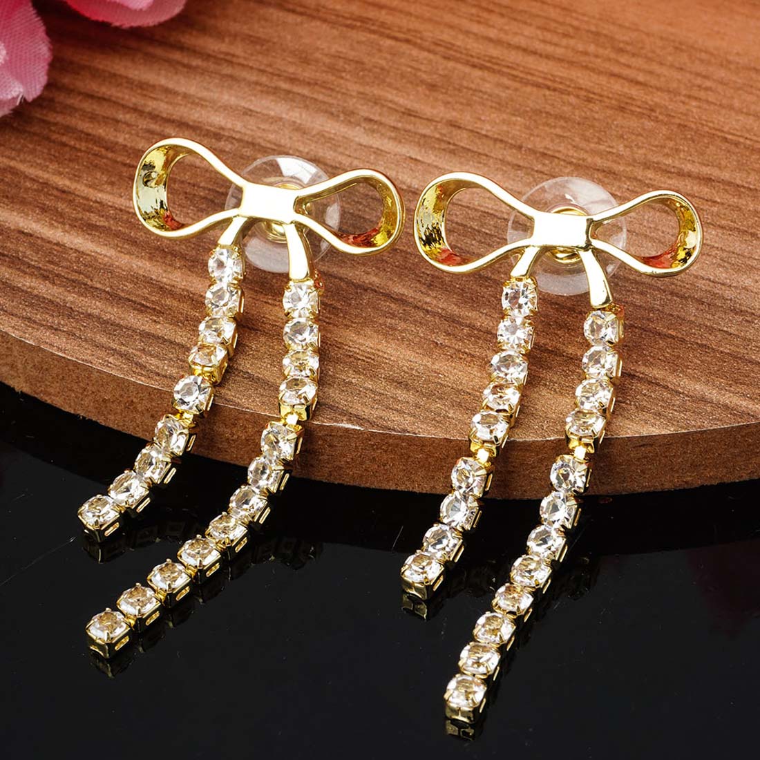 Golden Infinity Drop Earring