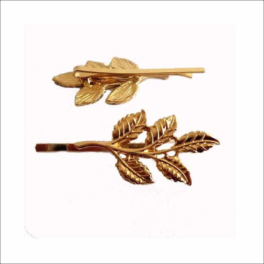 Golden Leaf Hairpins