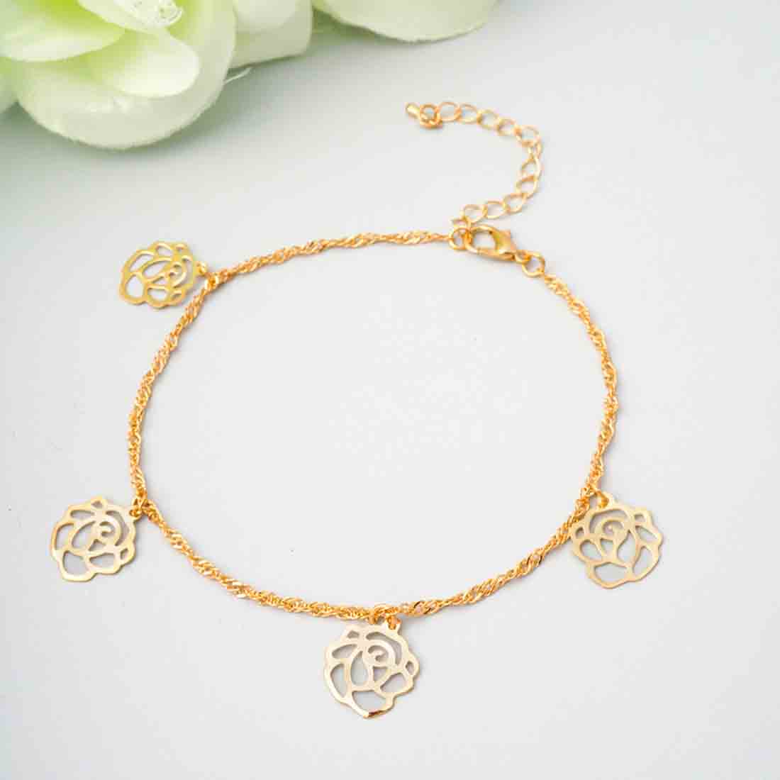 Golden Rose Anklet