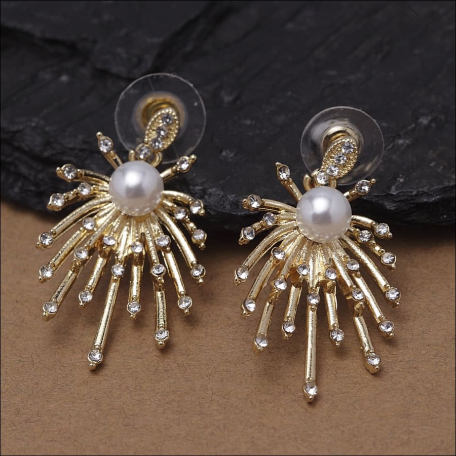 Golden Spiking Drop Earrings