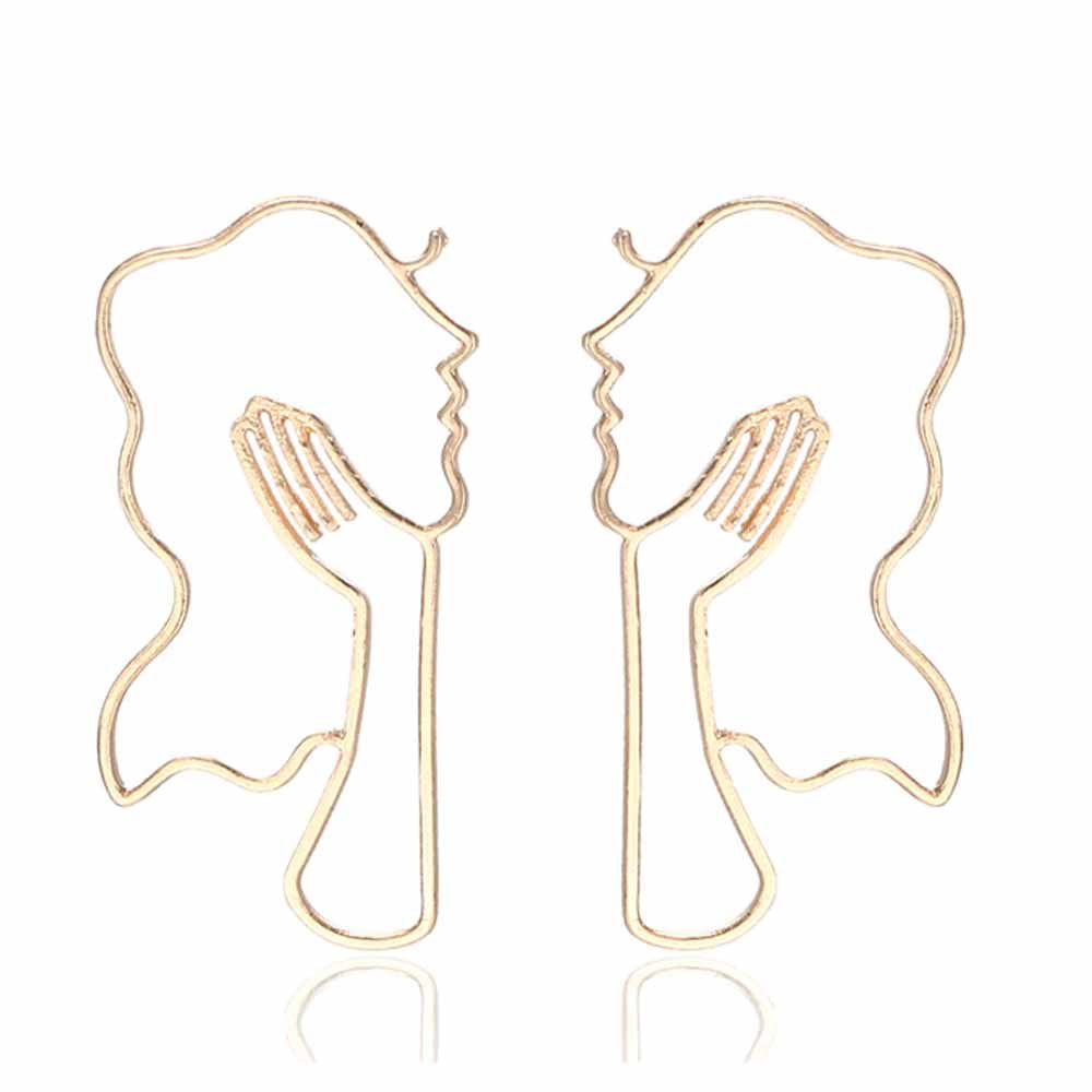 Golden Stylish Girl Earrings