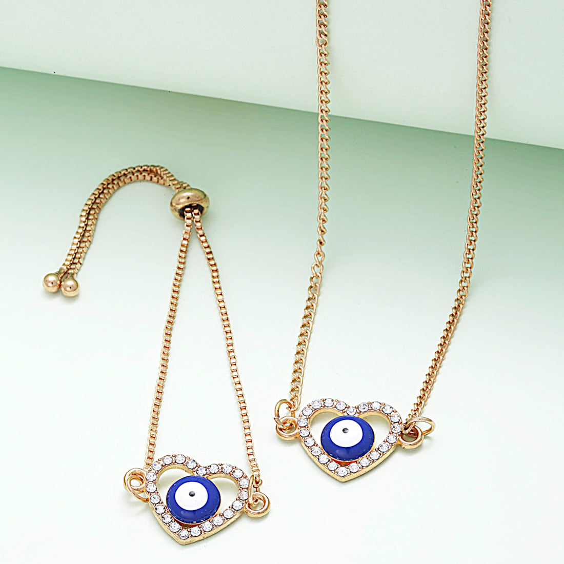 Heart Evil Eye Jewellery Set