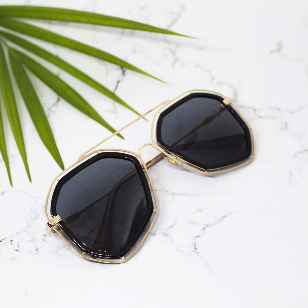 Hot Shot Black-Gold Sunglasses