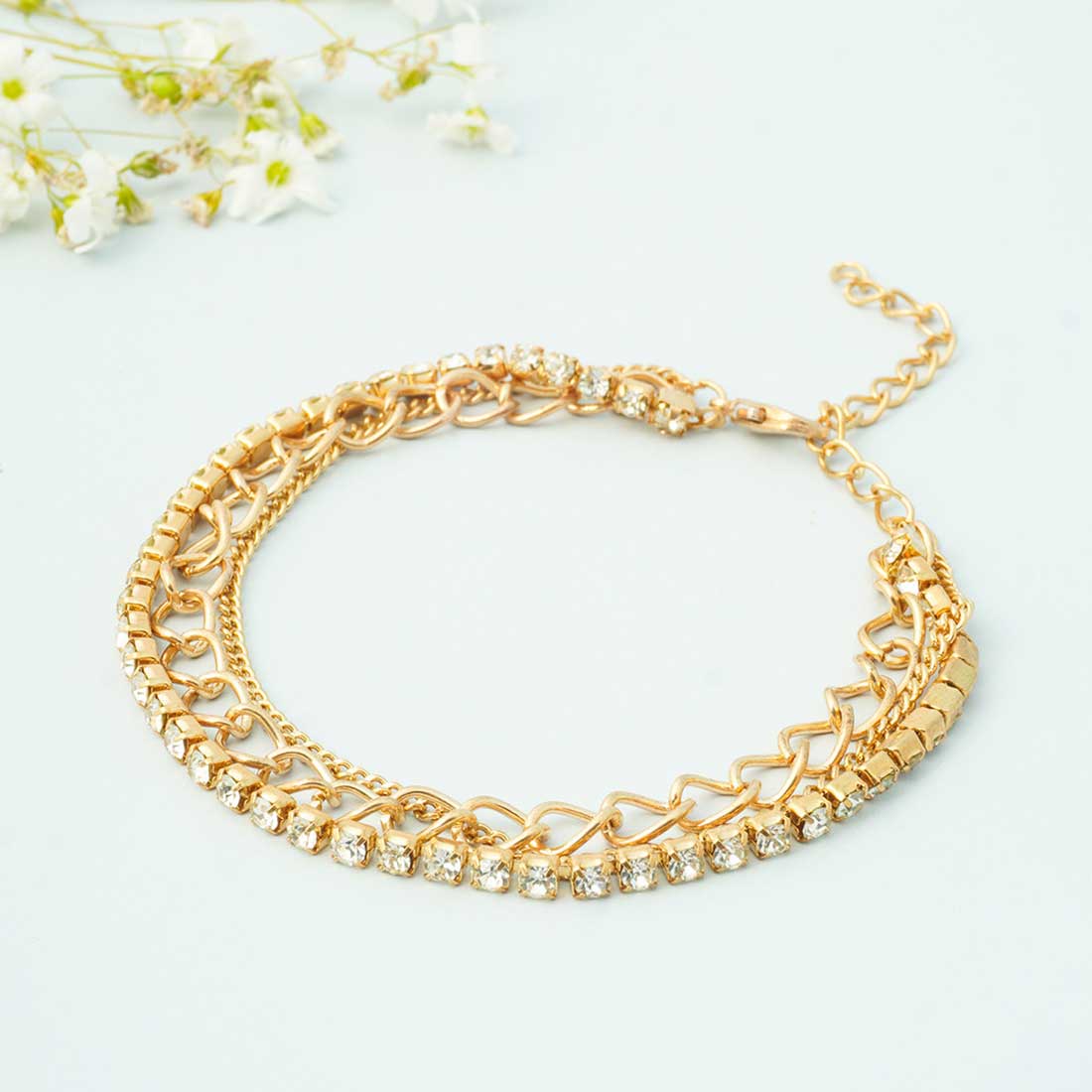 Imitation Diamond Layered Bracelet
