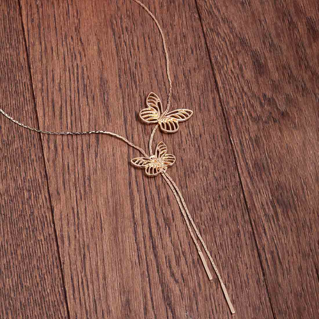 Isadora Golden Butterfly Y-Necklace