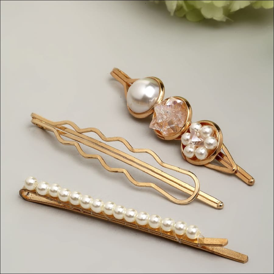 Keke Crystal-Pearl Hair Clip Set