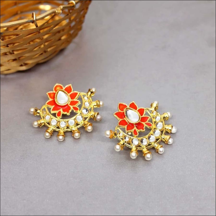 Kesari Floral Ethnic Gold Earrings
