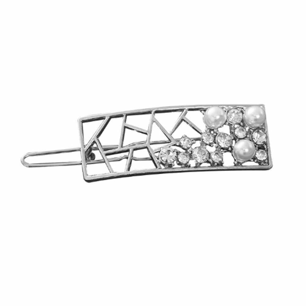 Kinsey Sparkling Silver Rectangular Hair Pin