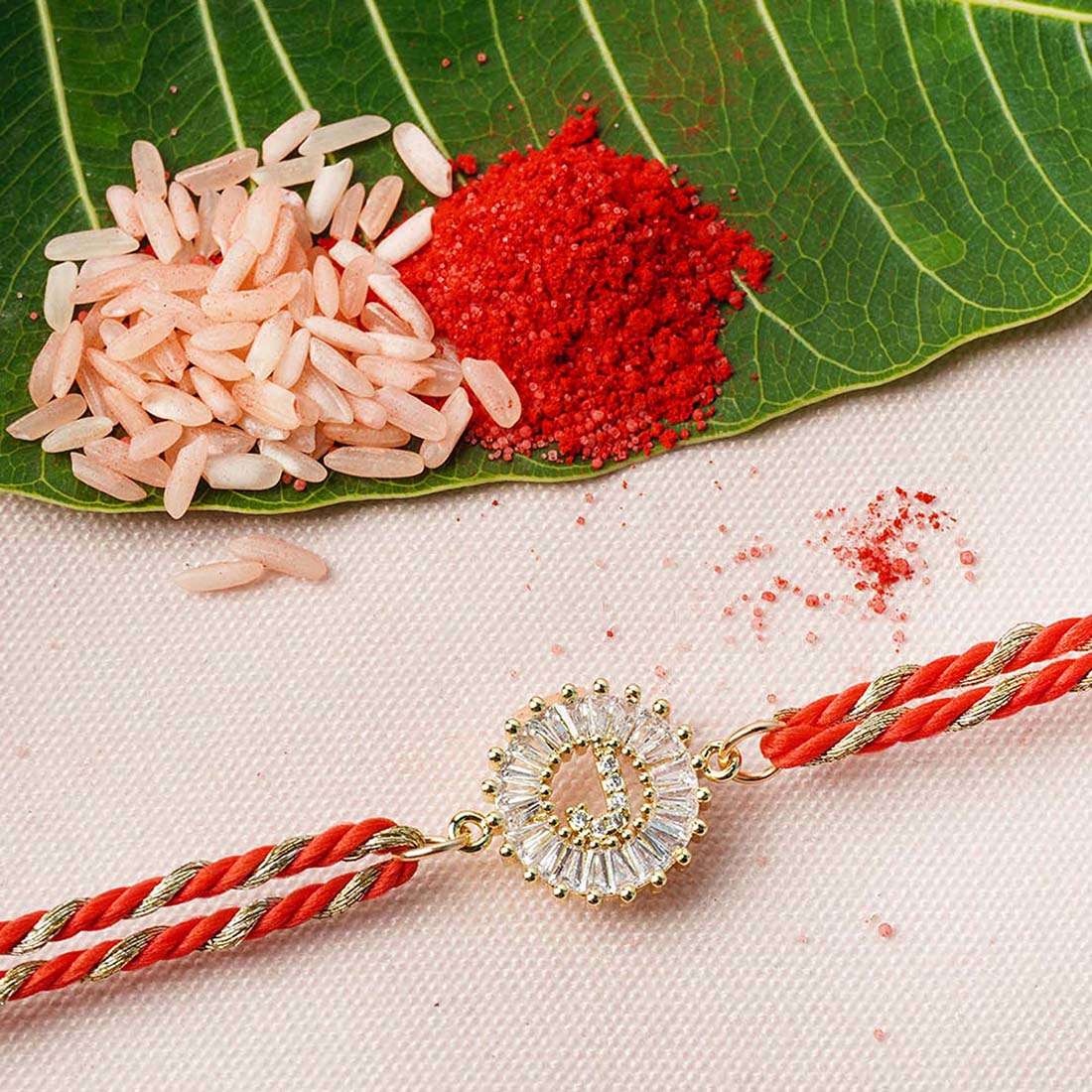 Letter J Kundan Rakhi