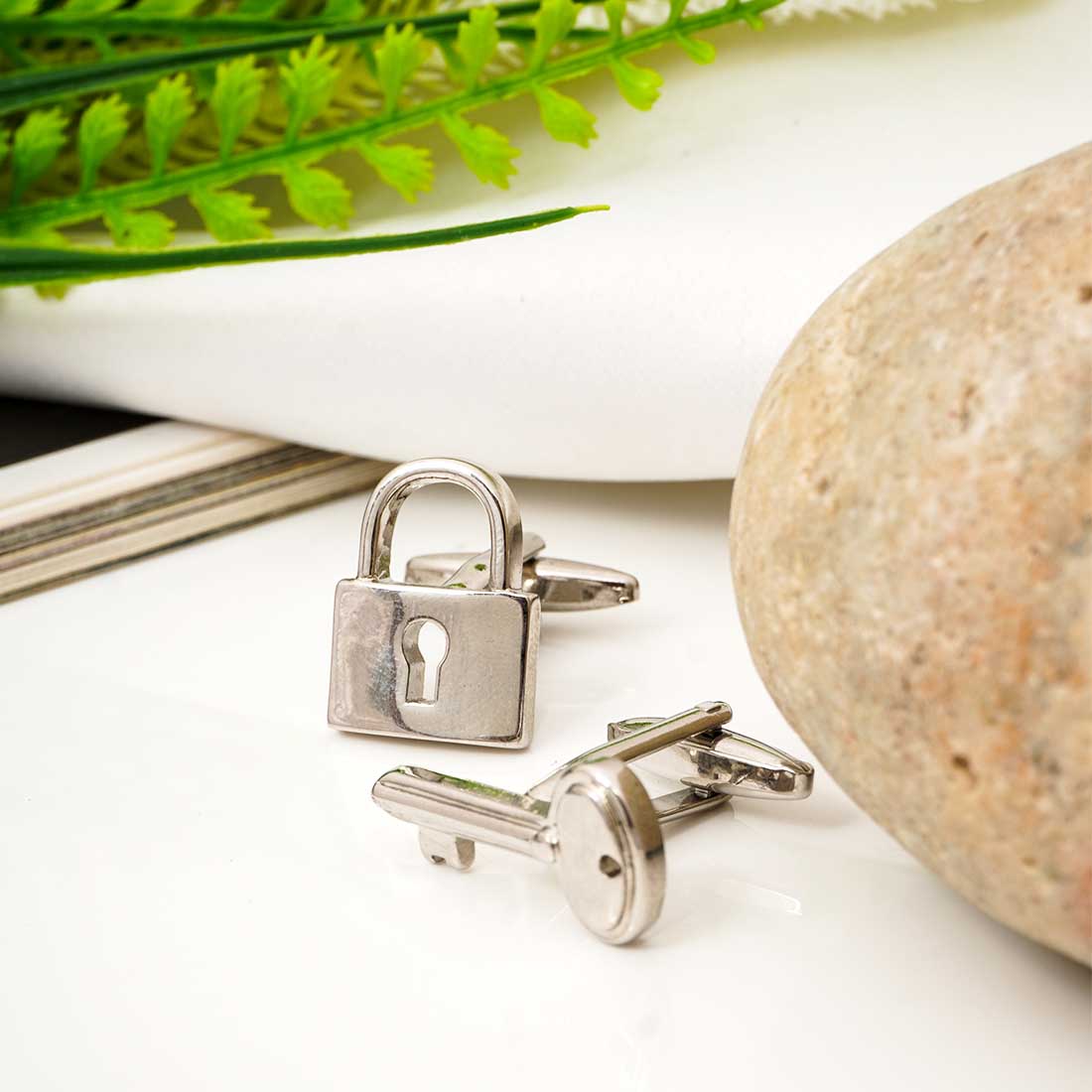 Lock N Key Silver Cufflinks