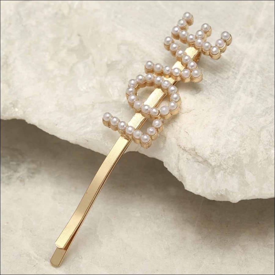 Love Pearl Golden Hair Pin