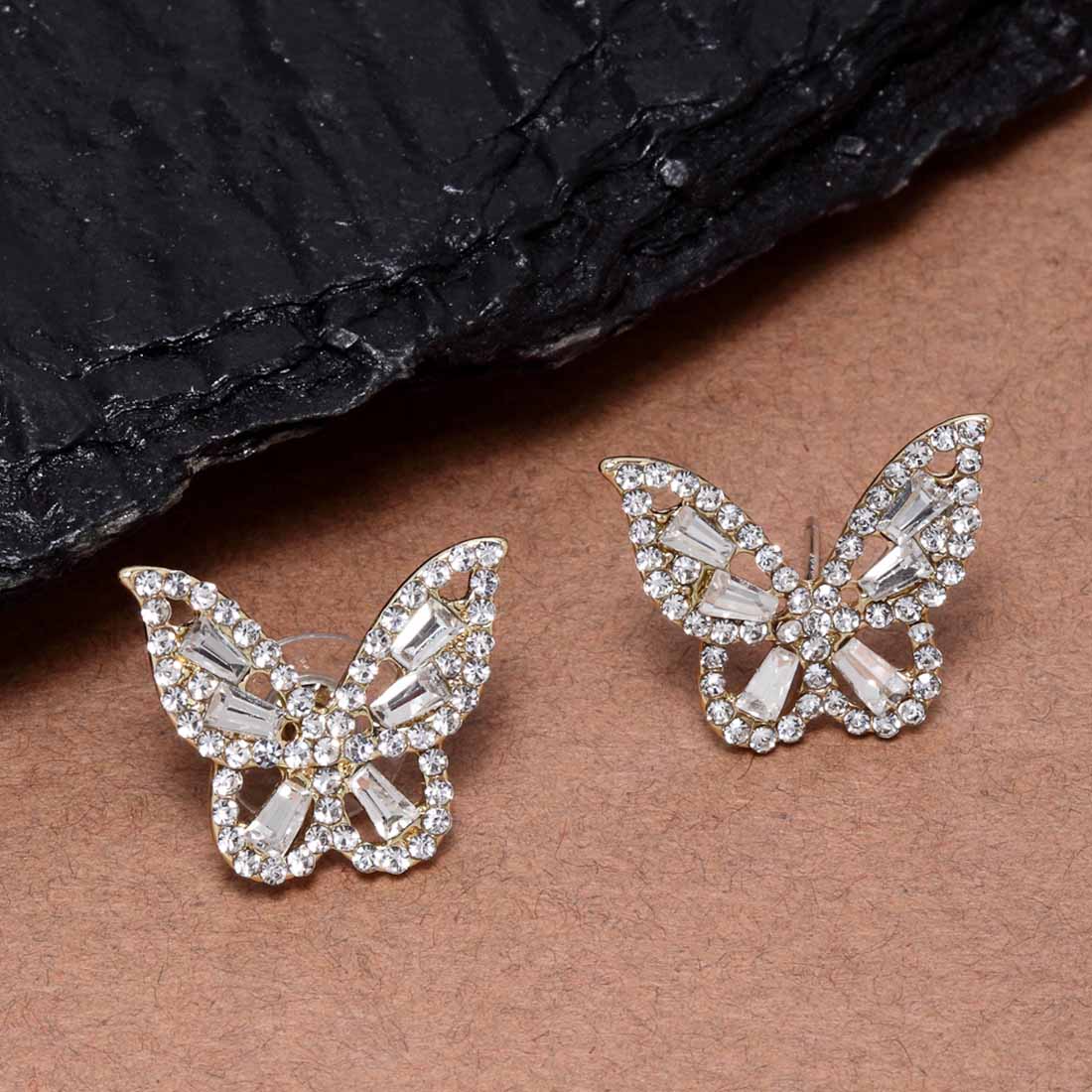 Lucent Crystal Butterfly Earrings