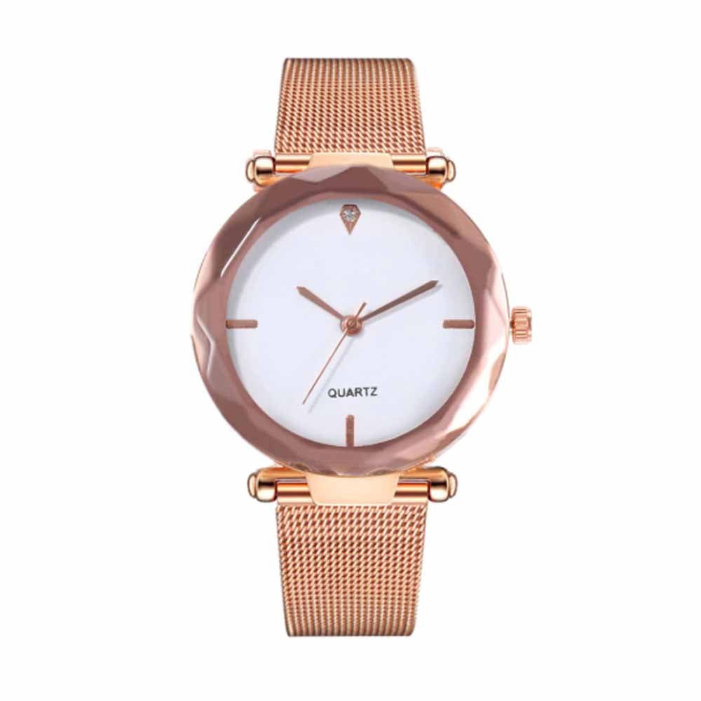 Lumina Golden-White Metal Strap Watch