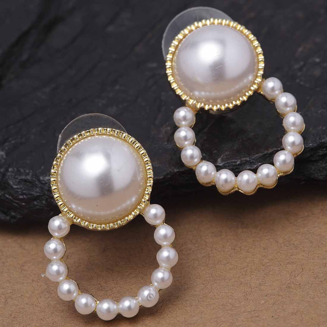 Meliora Open Circle Pearl Earrings