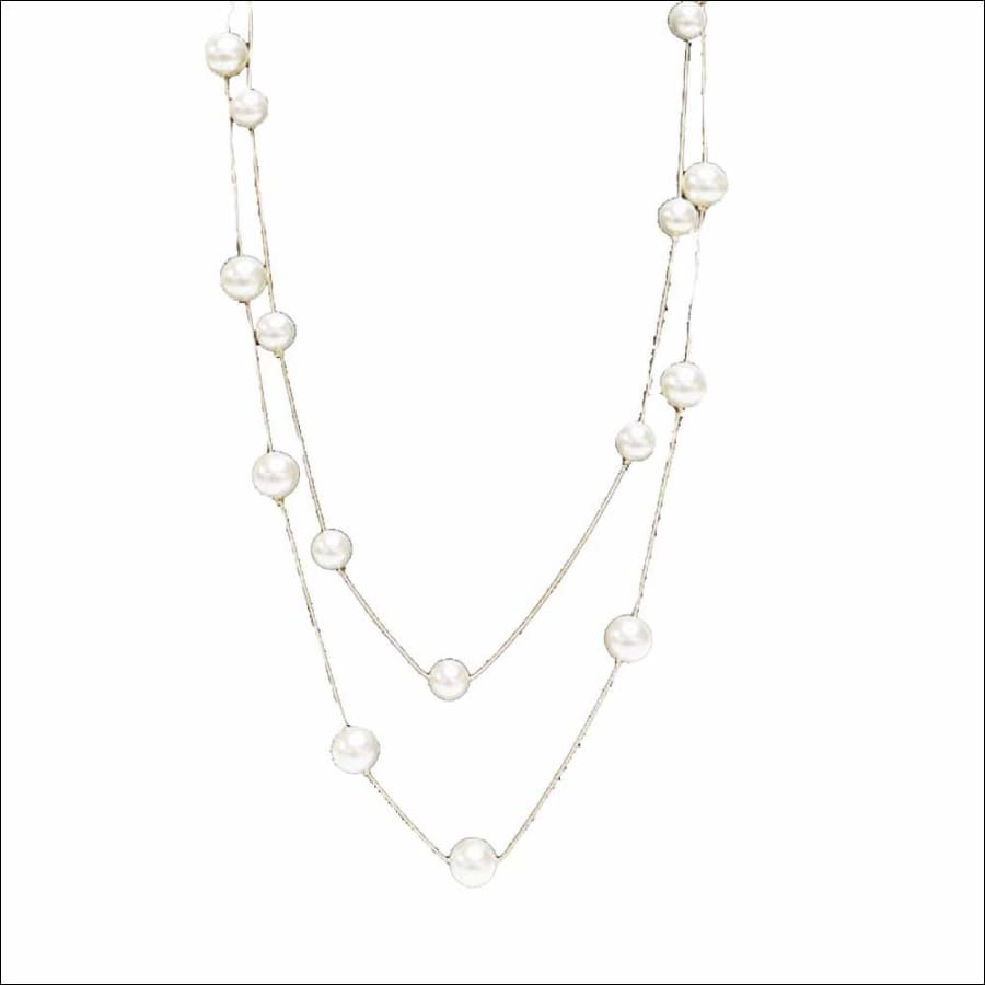 Mireya Dual-Layered Silver Pearl Necklace