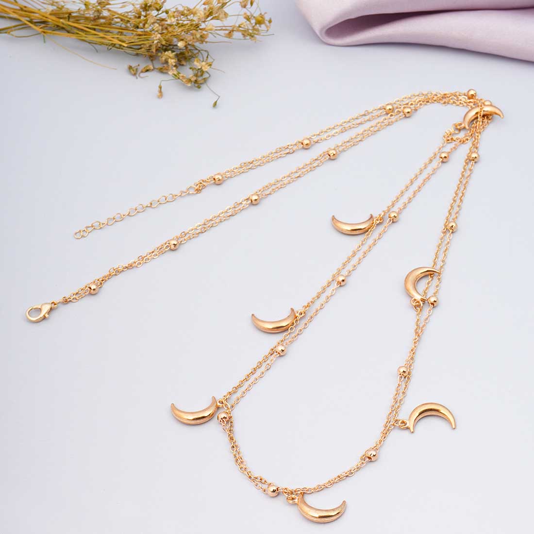 Moon Bead Layered Belly Chain