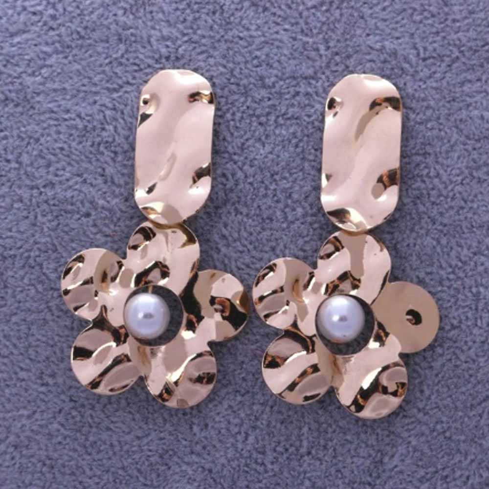 Narcissa Bronze Metallic Floral Earrings