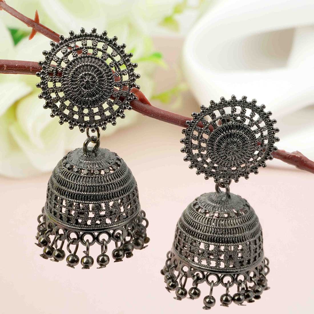 Oxidized Black Jhumkas