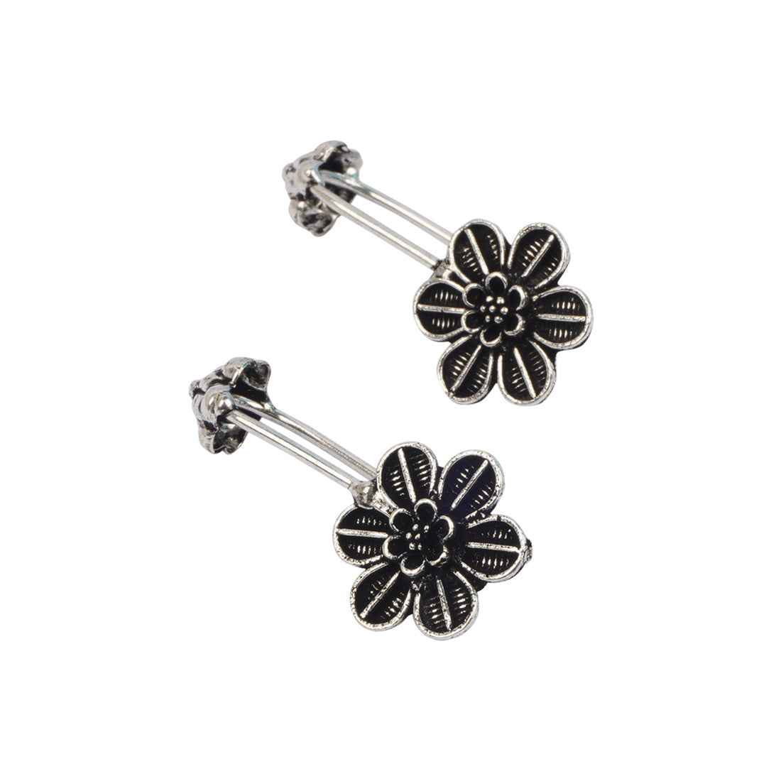 Oxidized Flower Studs