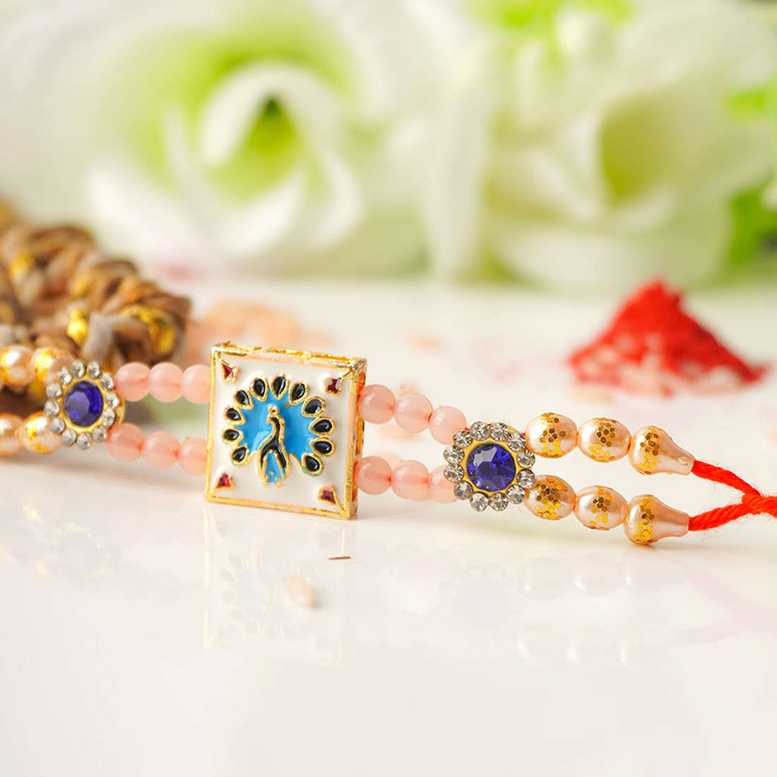 Peacock Motif Rakhi