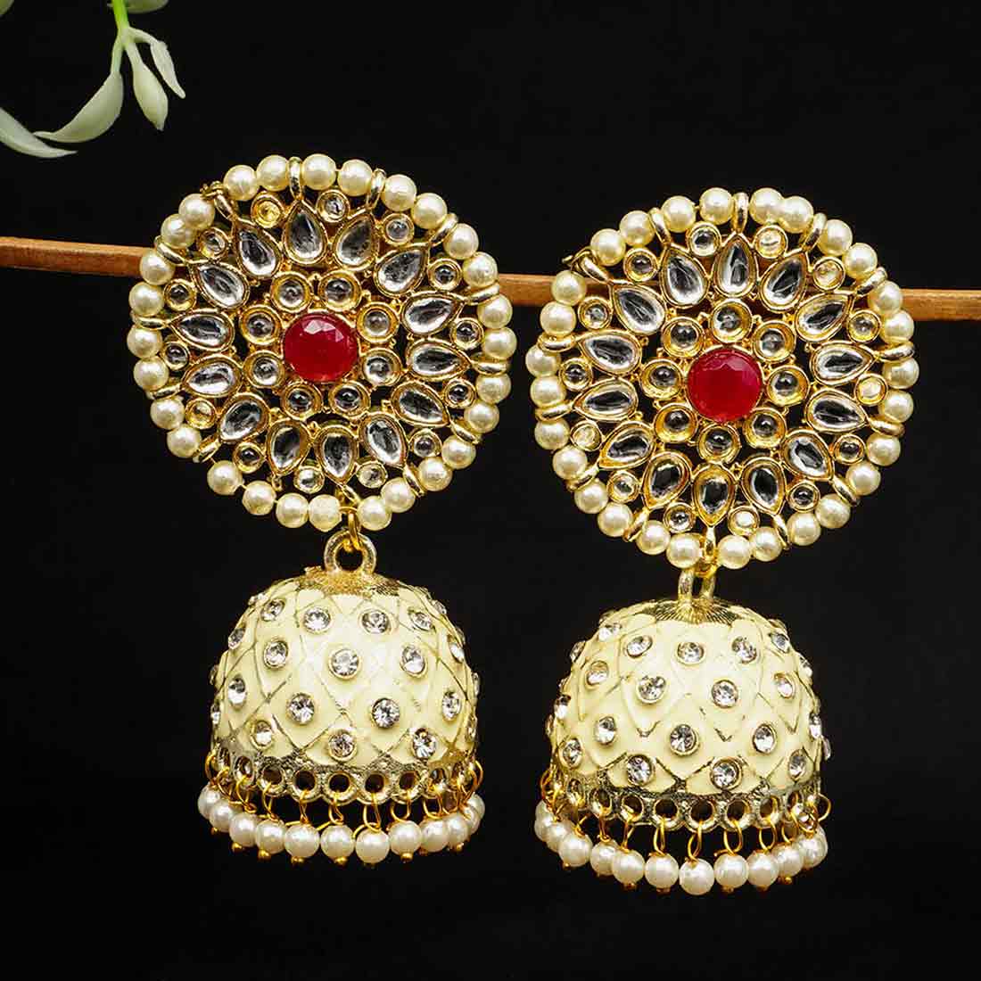 Pearl Boundaries Yellow Jhumkis