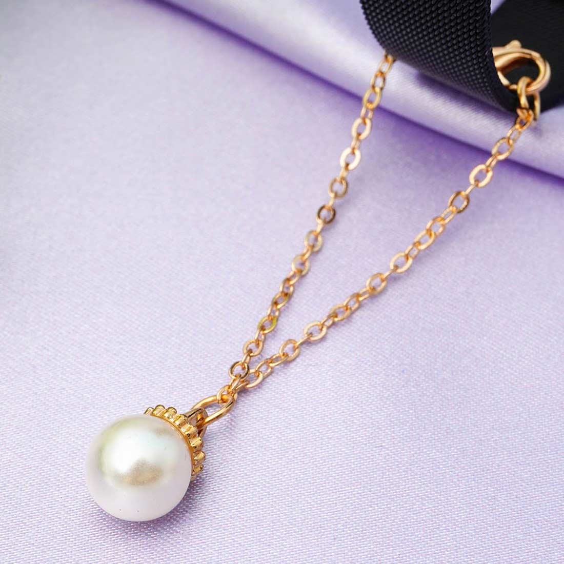 Pearl Drop Gold Chain Watch Charm
