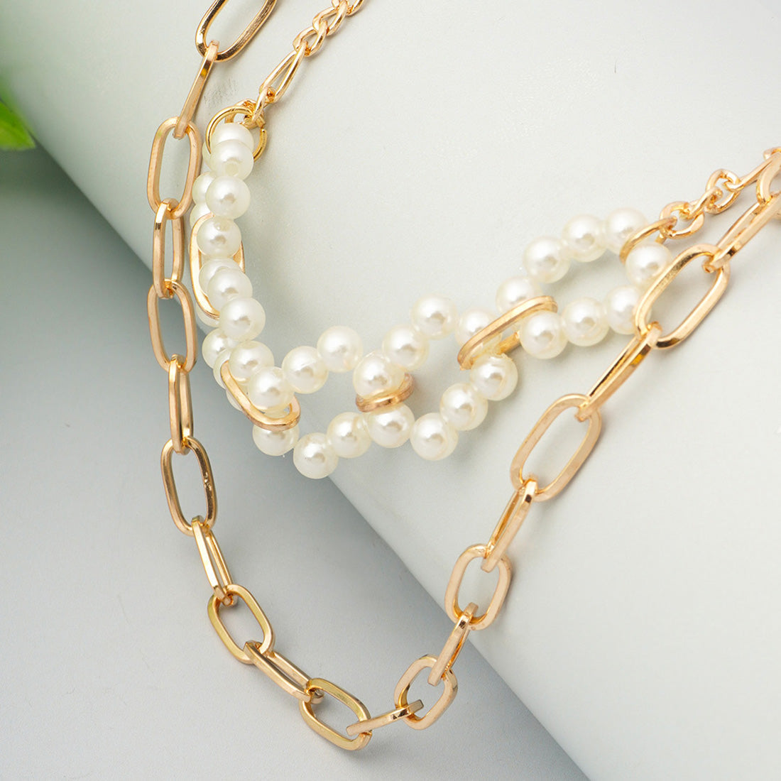 Pearl Rings Layered Necklace