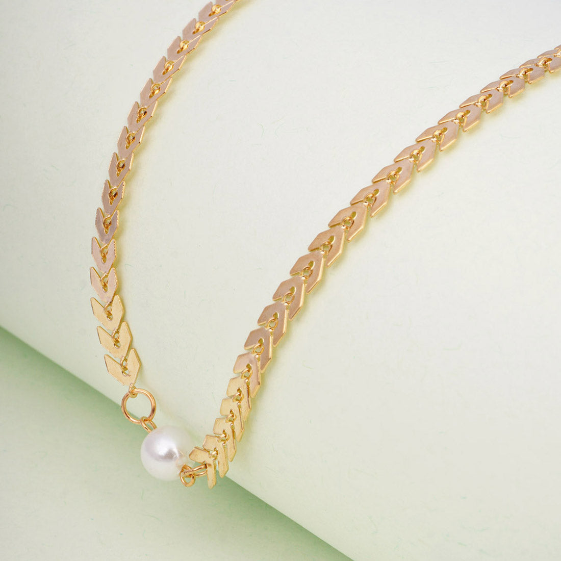 Pearl Wheat Chain Gold Necklace