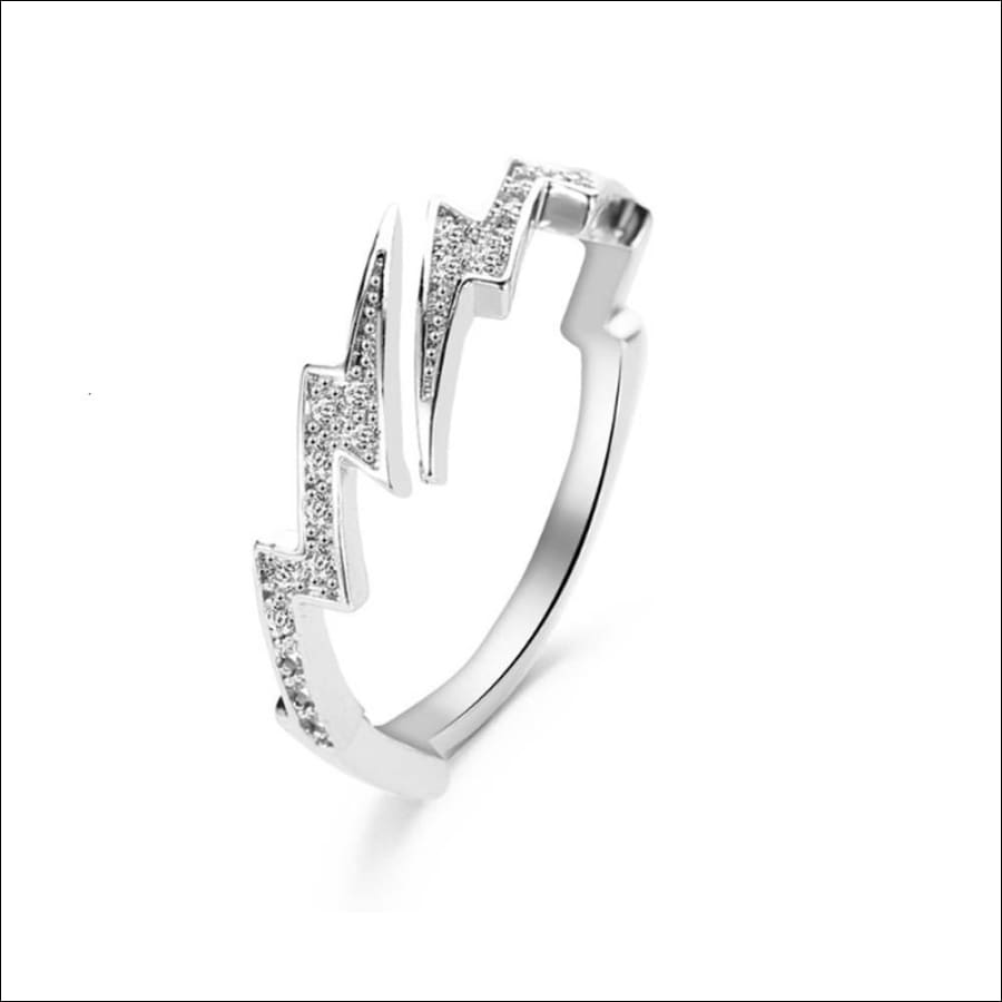 Petra Bolt Lightning Silver Rhinestone Ring