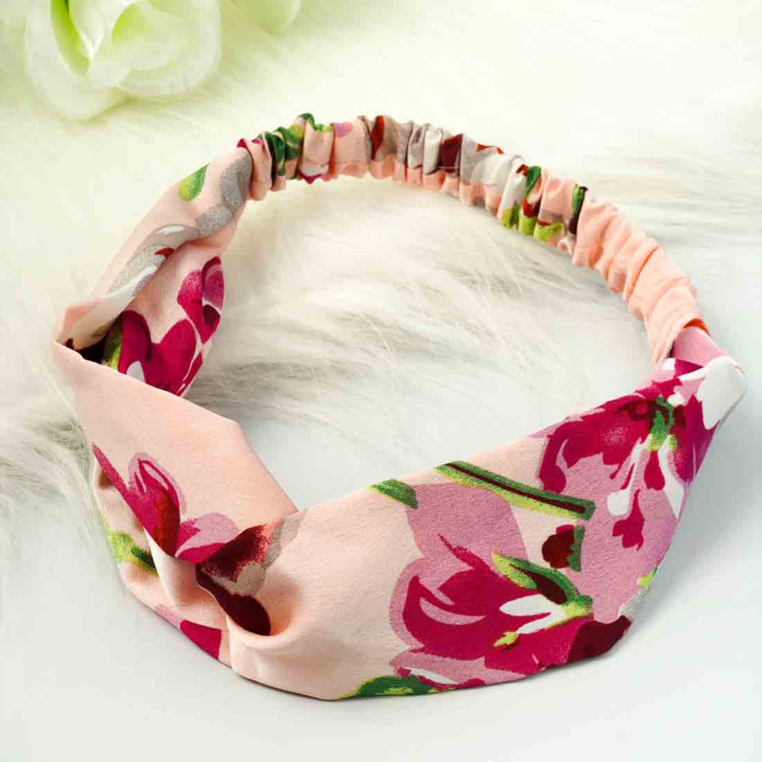 Pink Floral Knotted Hairband