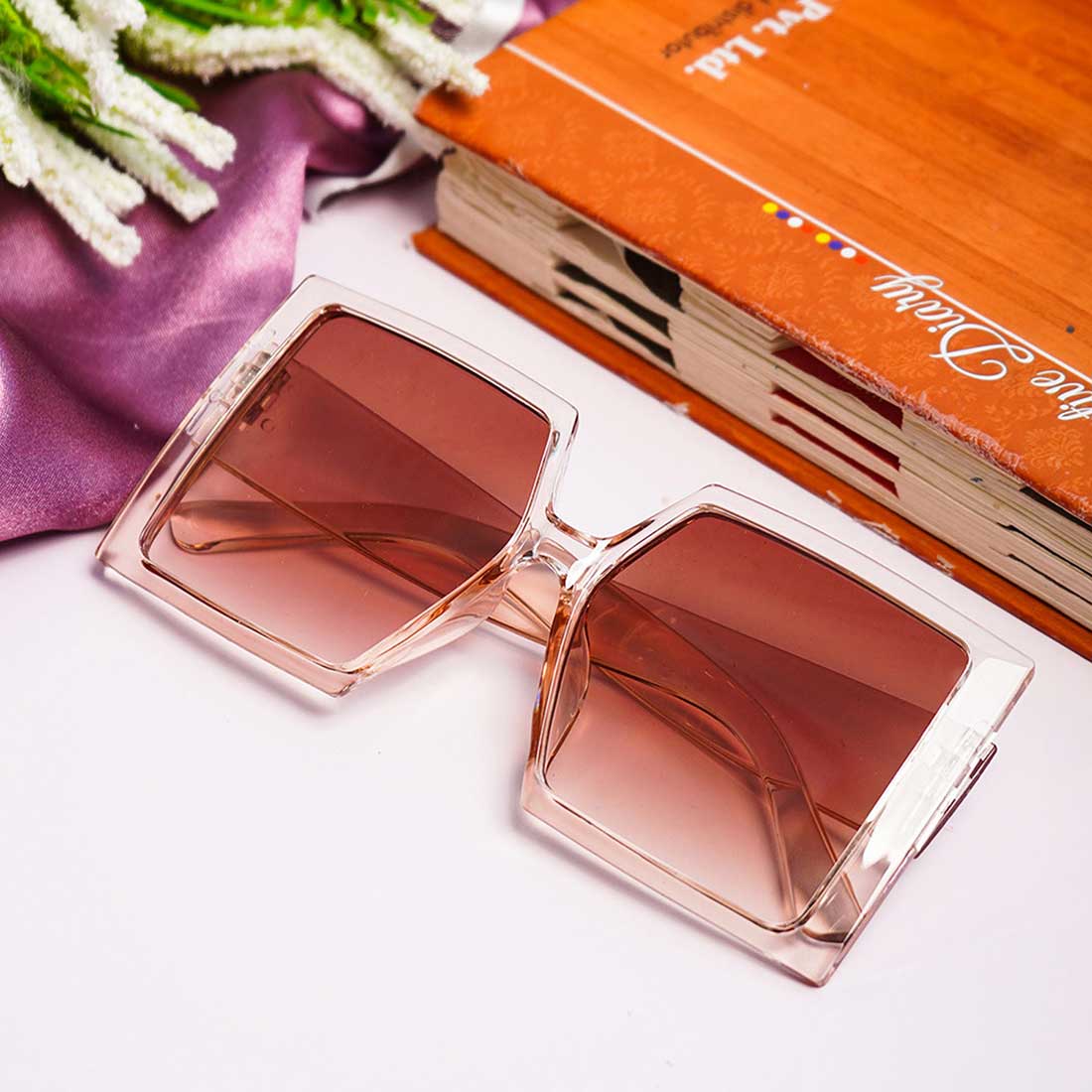 Pink Square Oversize Sunglasses
