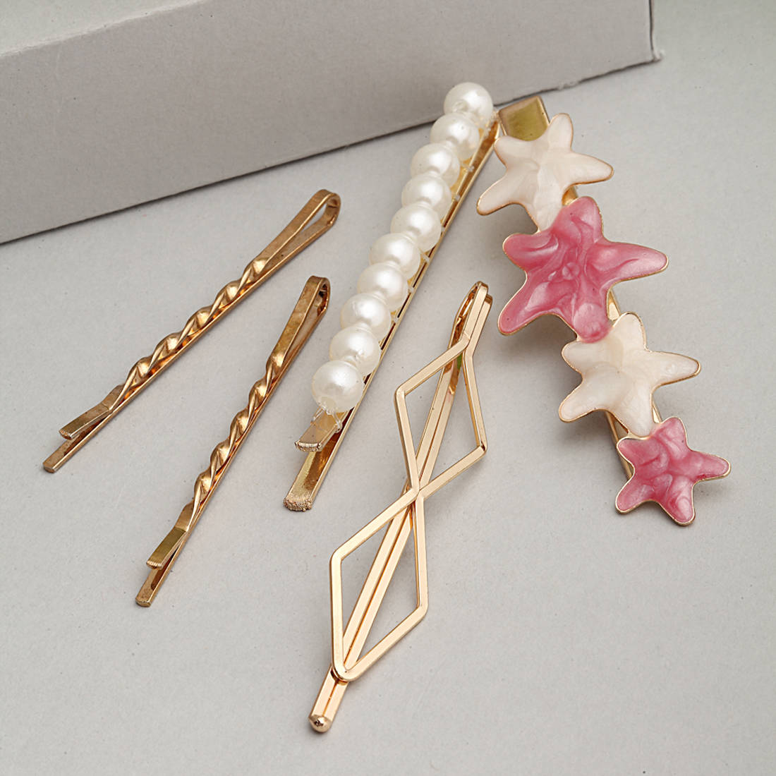 Pricilla Pink Starfish Hair Pins