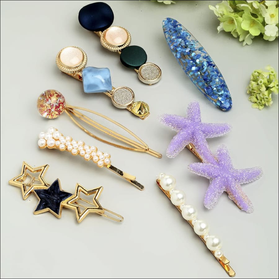 Pricilla Star-Starfish Hair Pins Set of 8