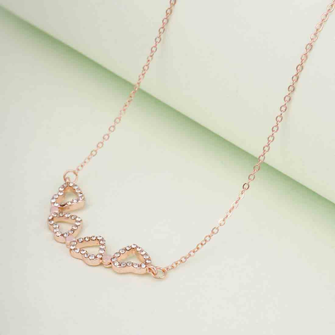 Rose Gold Florid Heart Necklace