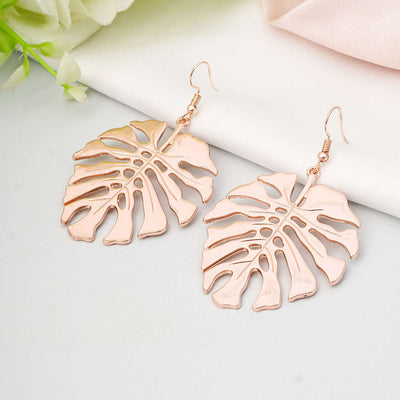 Rose Gold Leaf Dangling Earring
