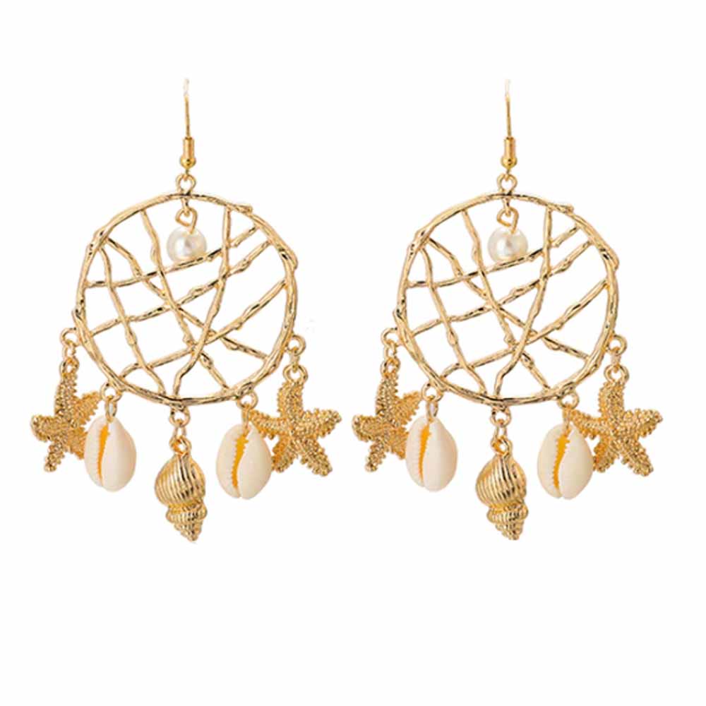 Sea creatures Golden Drop Earrings