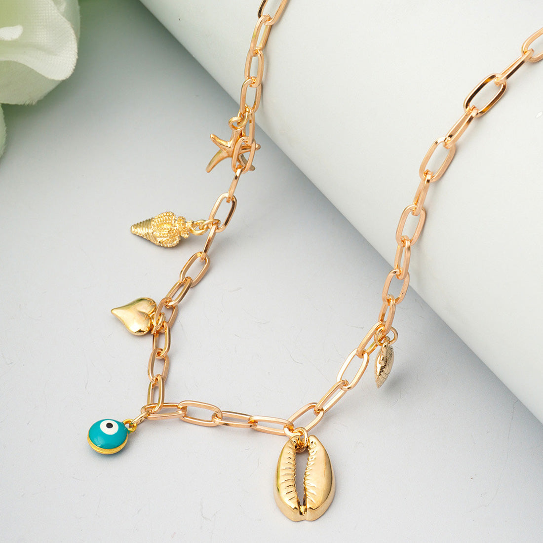 Sea Life Evil Eye Charm Necklace