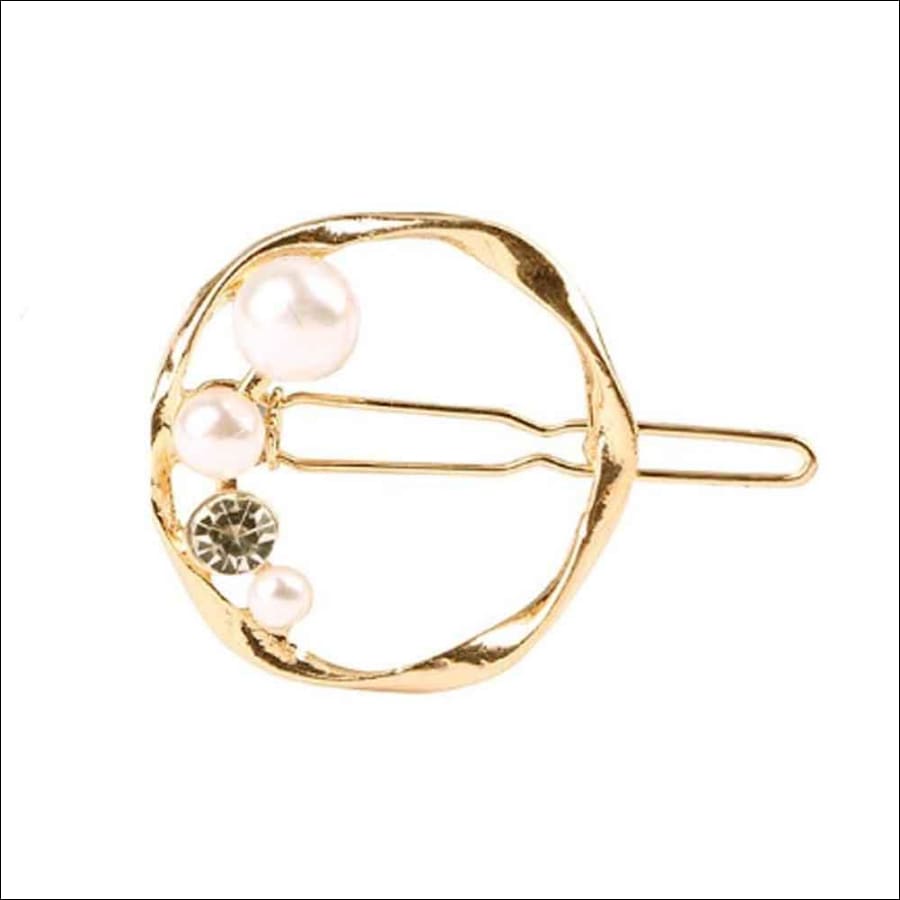 Sheryl Twisted Pearl Round Golden Hair Pin