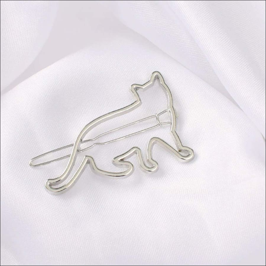 Silver Cat Hairpin