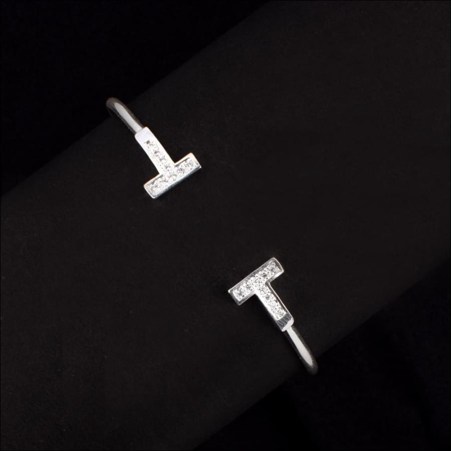 Silver T Shape Cuff Bracelet