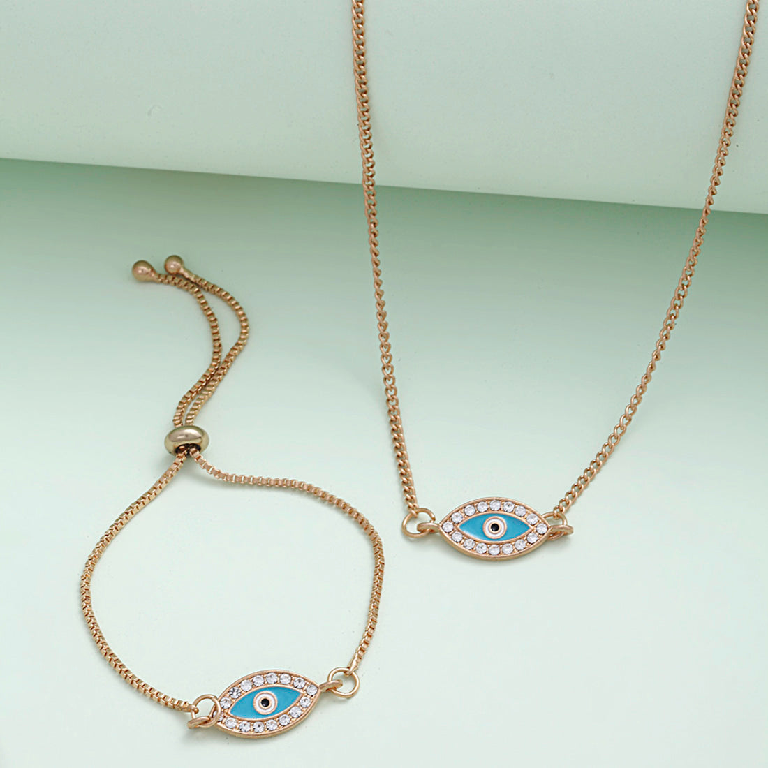 Sky Blue Crystal Boundary Evil Eye Jewel Set