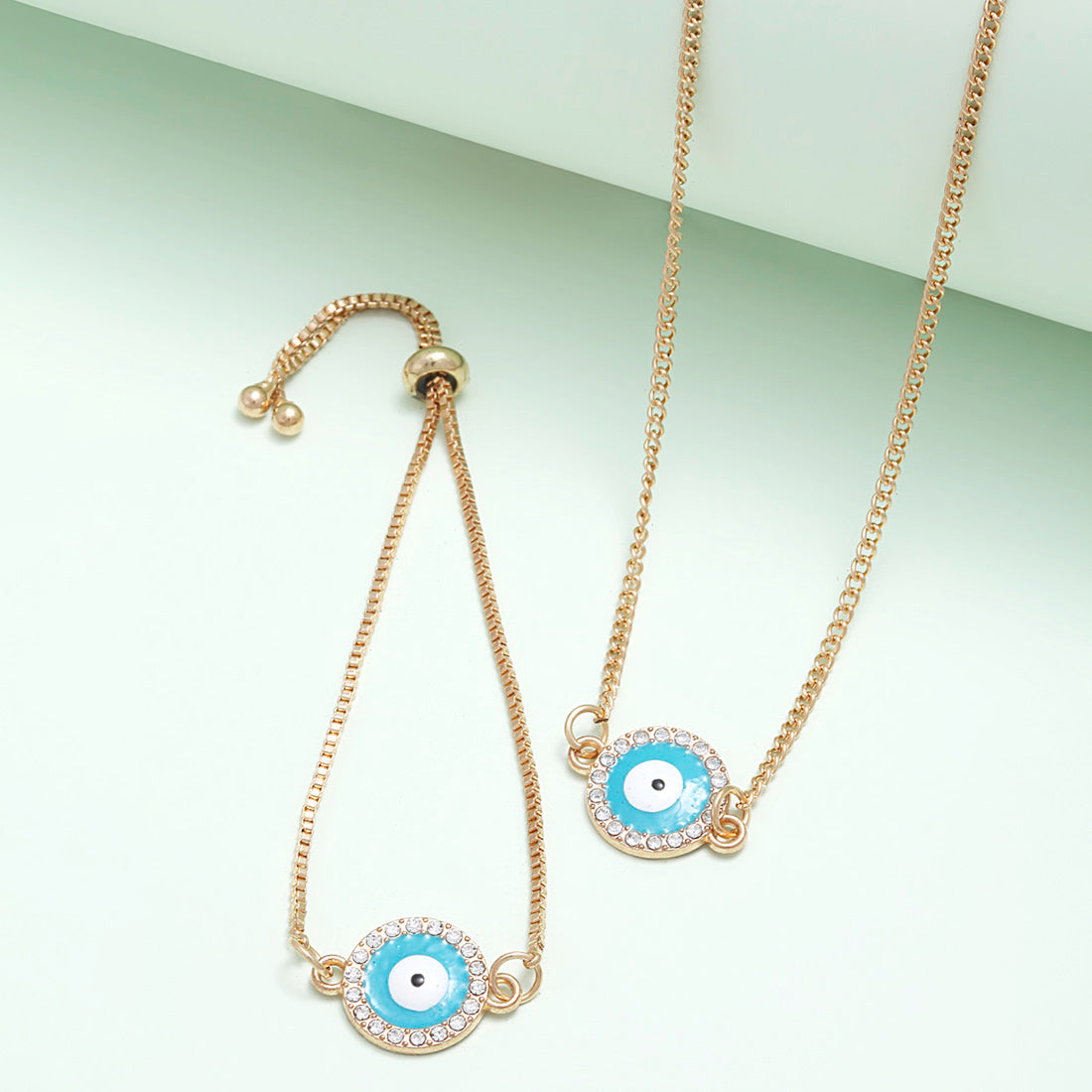 Sky Blue Evil Eye Jewel Set
