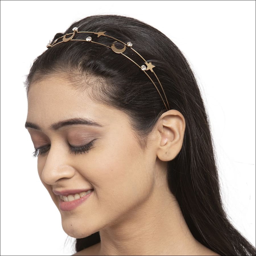 Star & Moon Crystal Metal Hairband