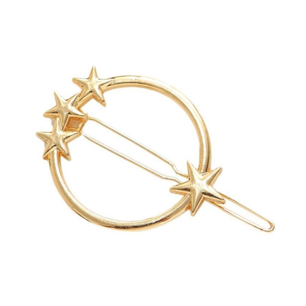Star-Studded Gold Circle Hair Pin