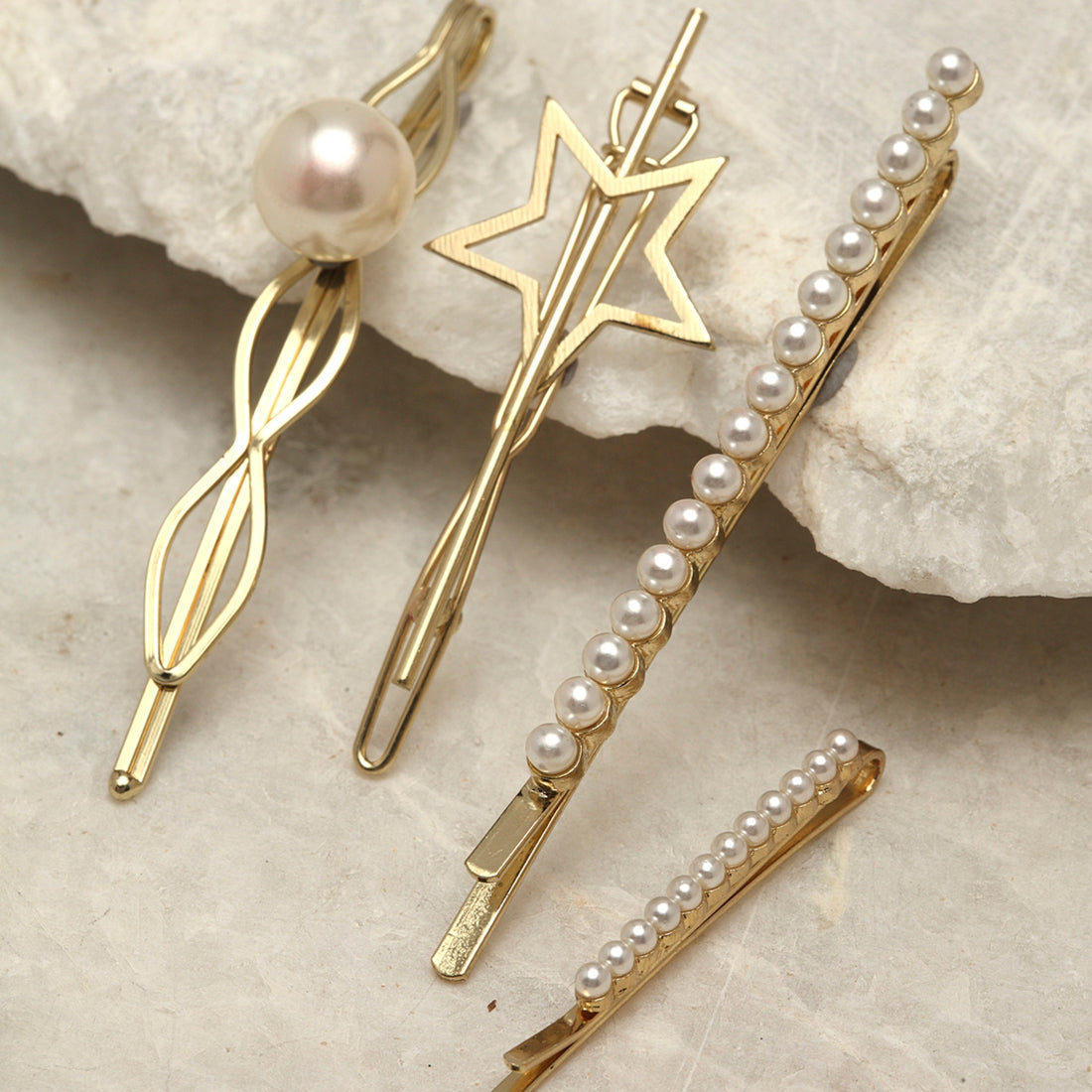 Starry Pearl Hairpins Set - of 4