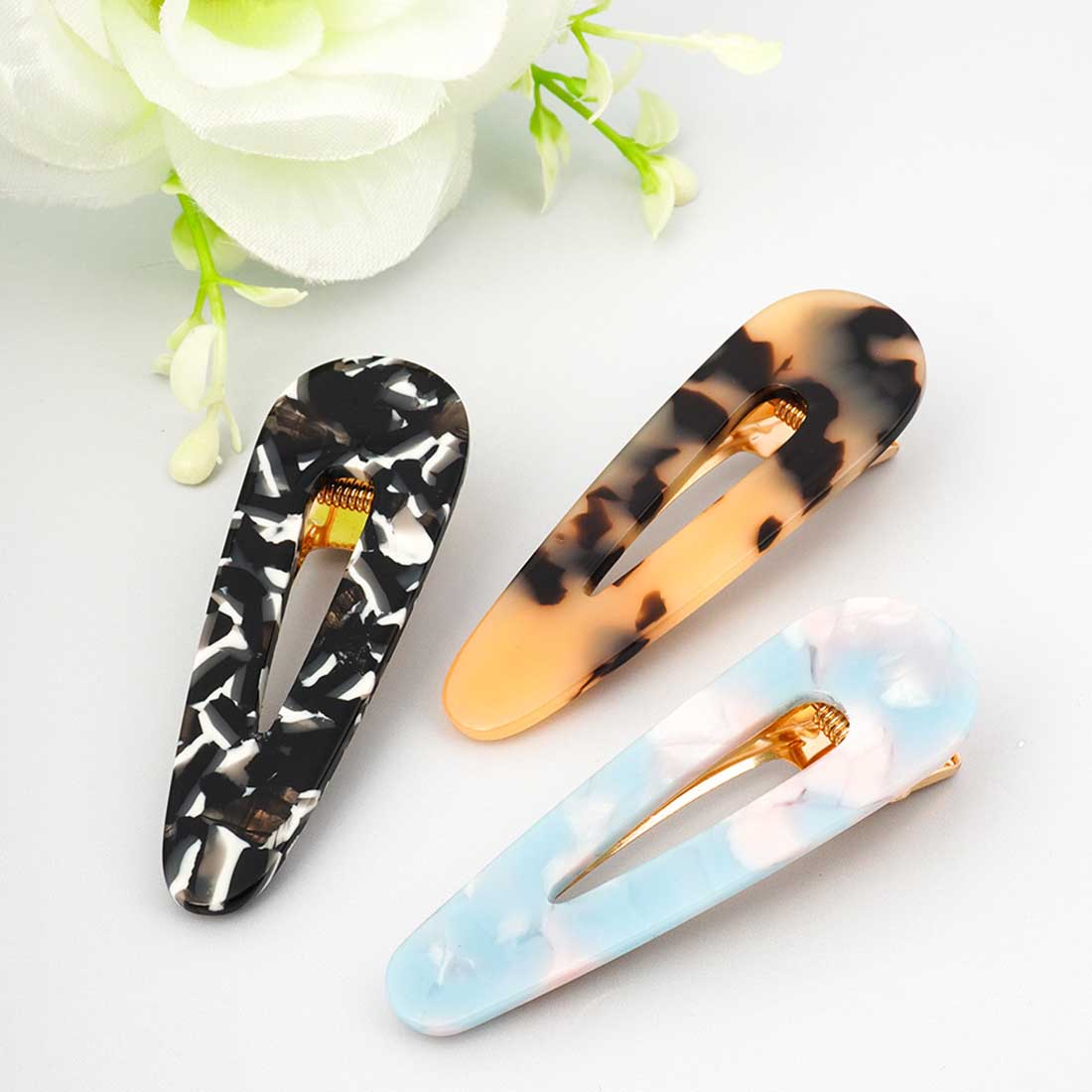 Textured Print Hairclip Set