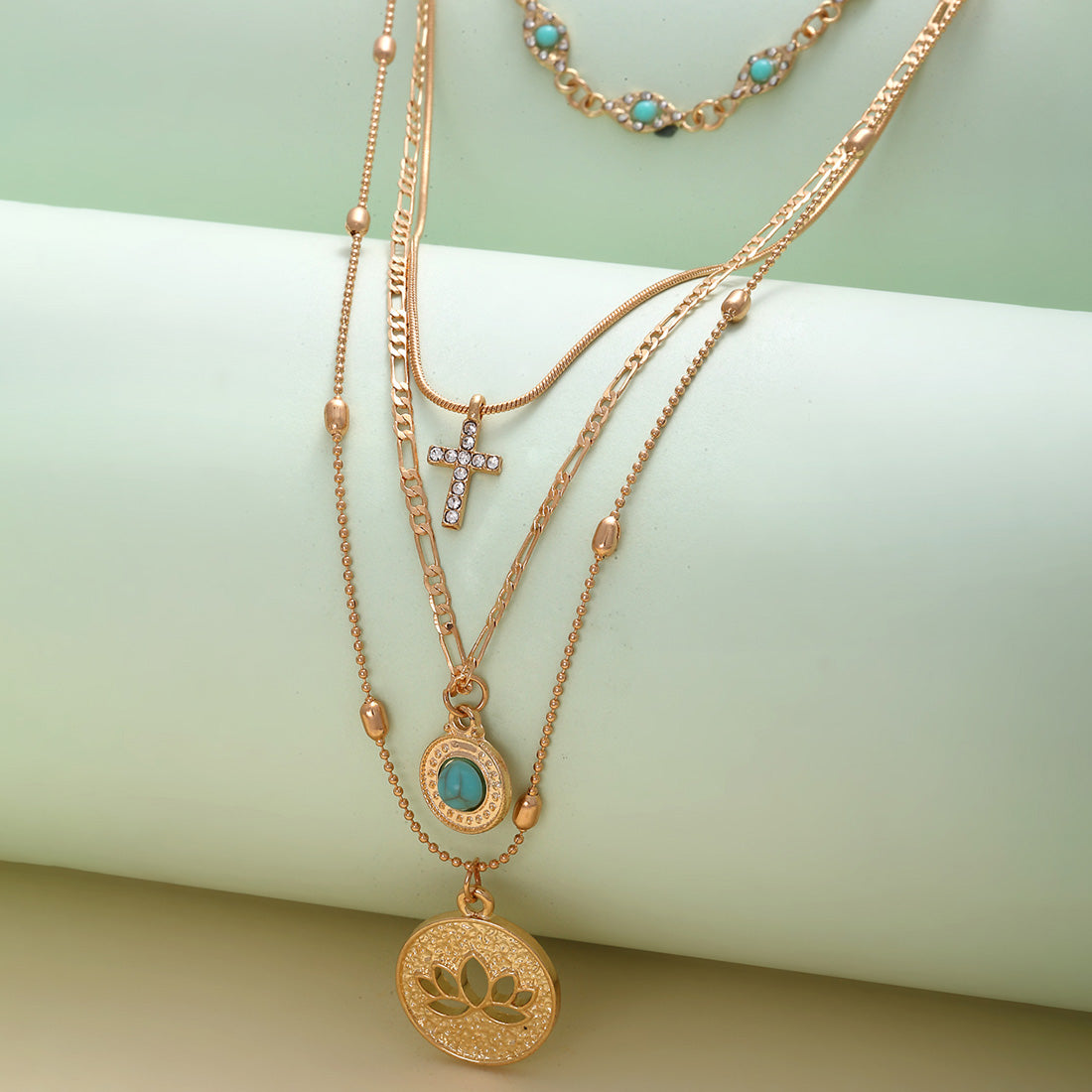 Turquoise Stone Layered Necklace