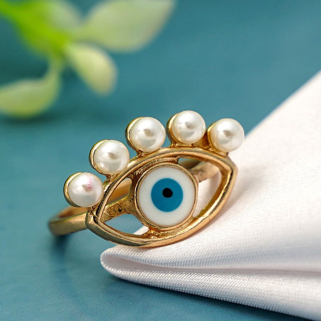 White Pearl Evil Ring