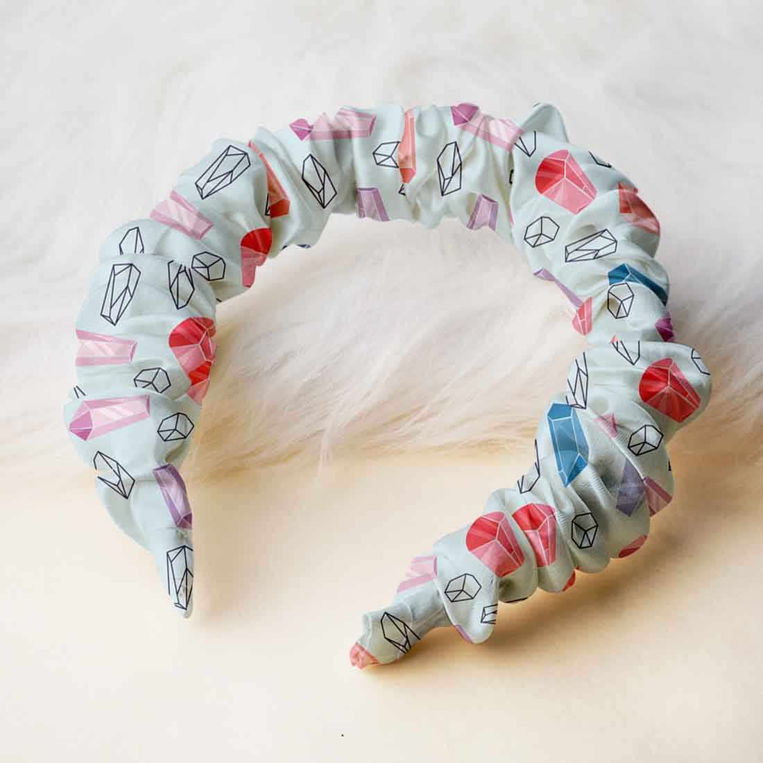 White Polka Dotted Yellow Hairband